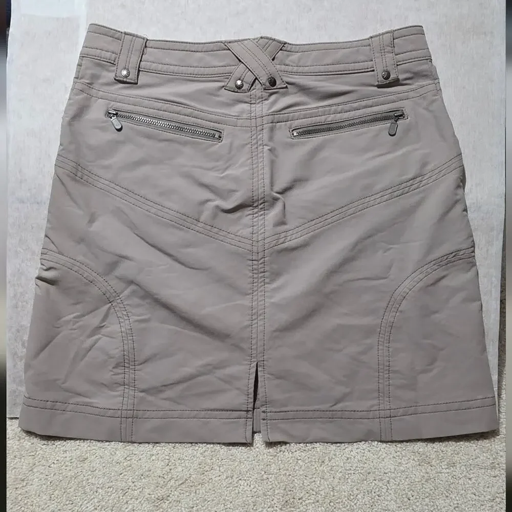 Athleta Taupe Mini Skirt with Zip Pockets SIZE 6